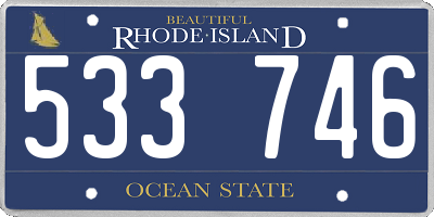 RI license plate 533746