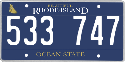 RI license plate 533747