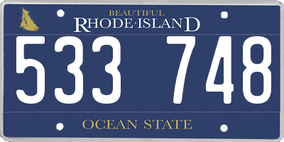 RI license plate 533748