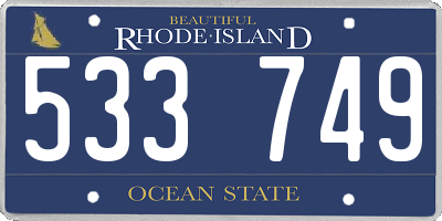 RI license plate 533749