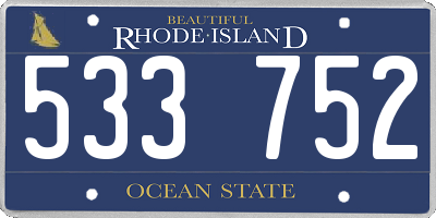 RI license plate 533752