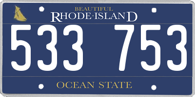 RI license plate 533753