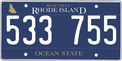 RI license plate 533755