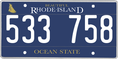RI license plate 533758