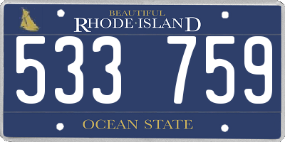 RI license plate 533759