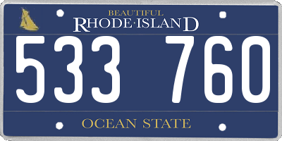 RI license plate 533760