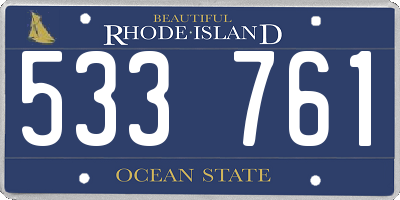 RI license plate 533761