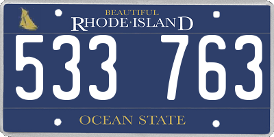RI license plate 533763