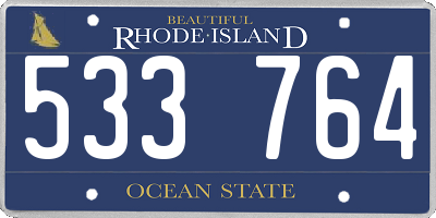 RI license plate 533764