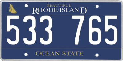 RI license plate 533765