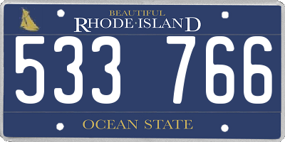 RI license plate 533766