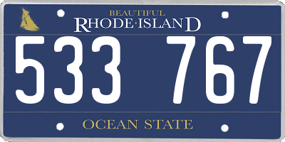 RI license plate 533767