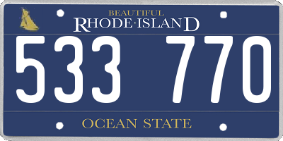 RI license plate 533770