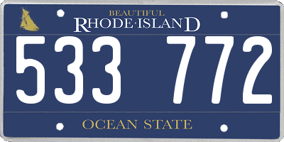 RI license plate 533772