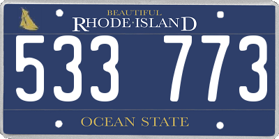 RI license plate 533773