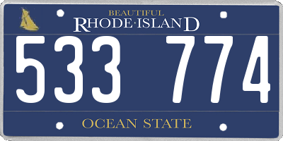 RI license plate 533774