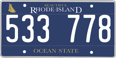 RI license plate 533778