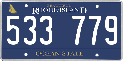 RI license plate 533779