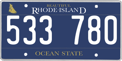 RI license plate 533780