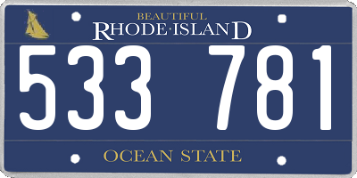 RI license plate 533781