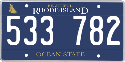 RI license plate 533782