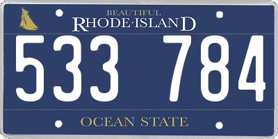 RI license plate 533784