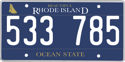 RI license plate 533785