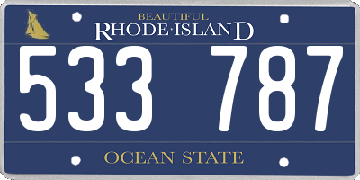 RI license plate 533787