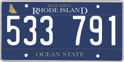 RI license plate 533791