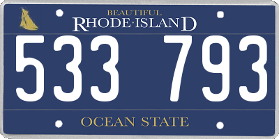 RI license plate 533793