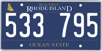 RI license plate 533795