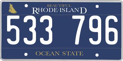 RI license plate 533796