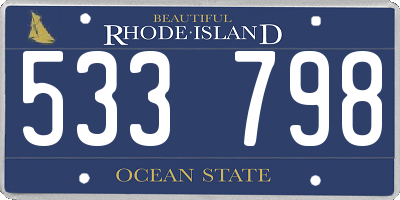 RI license plate 533798