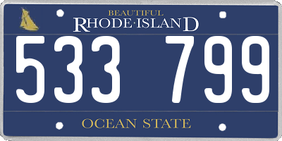 RI license plate 533799