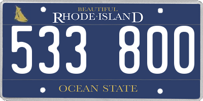 RI license plate 533800