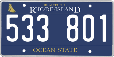 RI license plate 533801