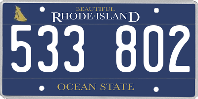 RI license plate 533802