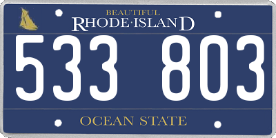 RI license plate 533803