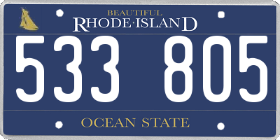 RI license plate 533805