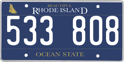 RI license plate 533808