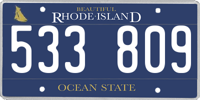 RI license plate 533809