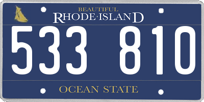 RI license plate 533810