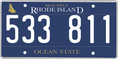 RI license plate 533811