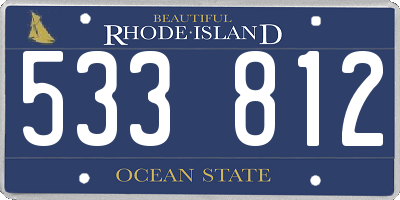 RI license plate 533812
