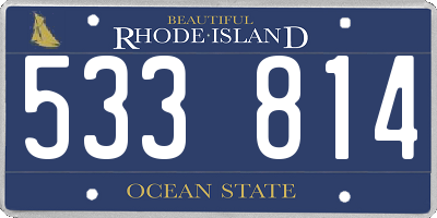 RI license plate 533814