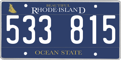 RI license plate 533815