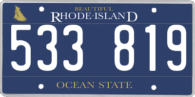RI license plate 533819