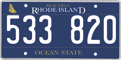 RI license plate 533820