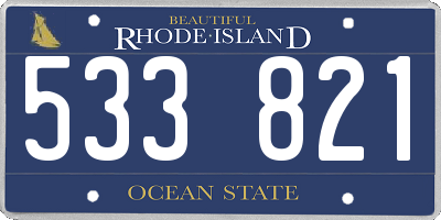 RI license plate 533821