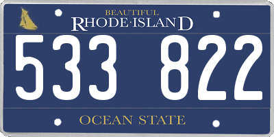 RI license plate 533822